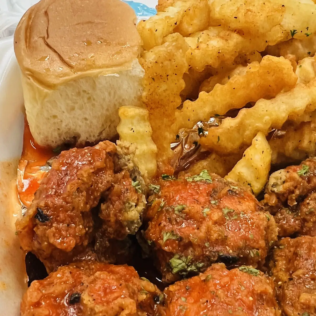 Fried Mushrooms and Fries