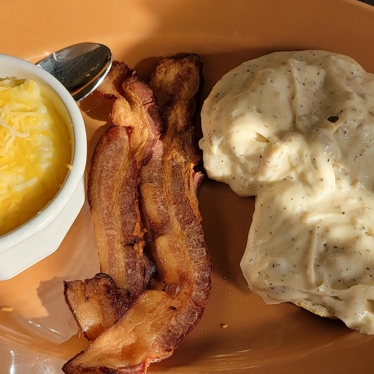 1 2 Order Biscuits and Gravy Bacon Grits