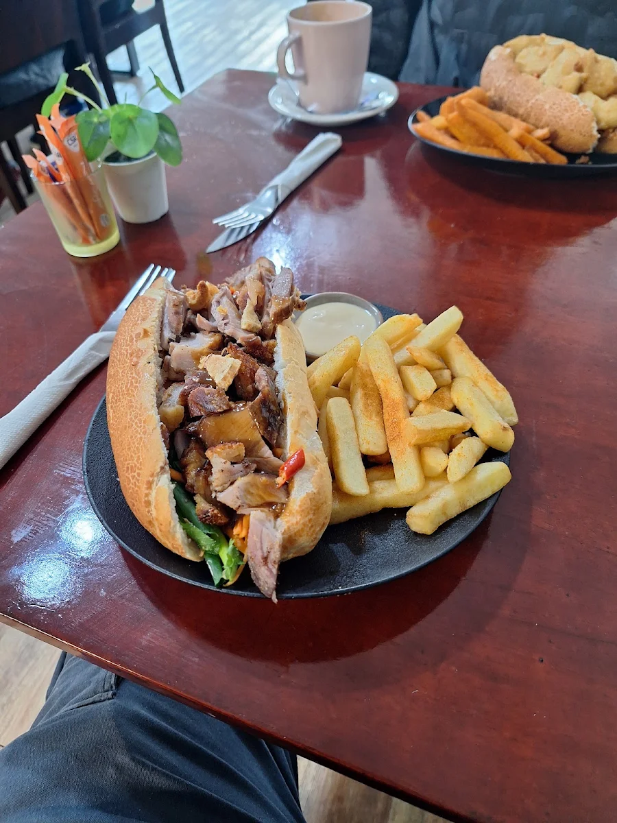 Pork Belly Bahn MI, Victoria Elixir Coffee Roasters