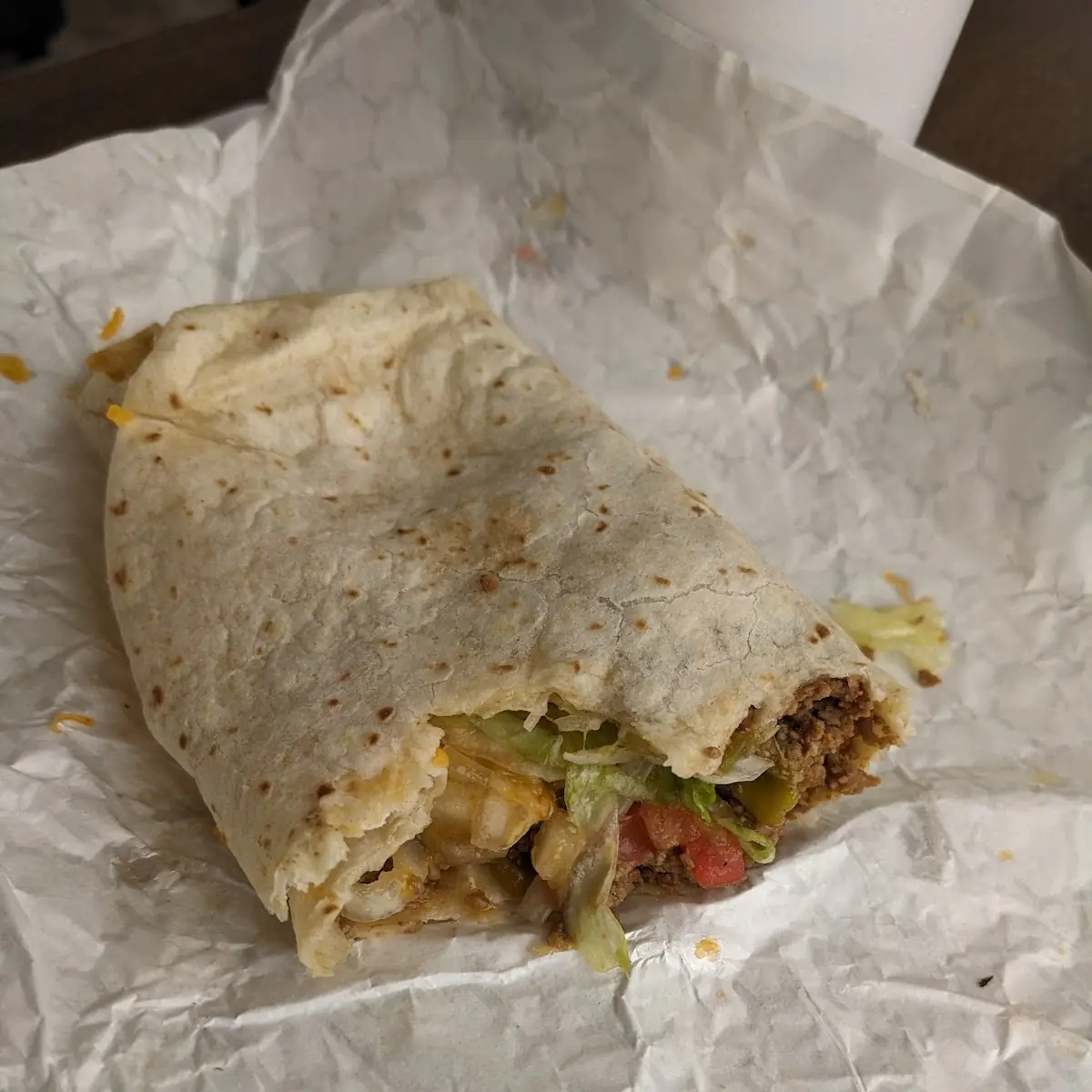 Ground Beef Burrito with Green Chile