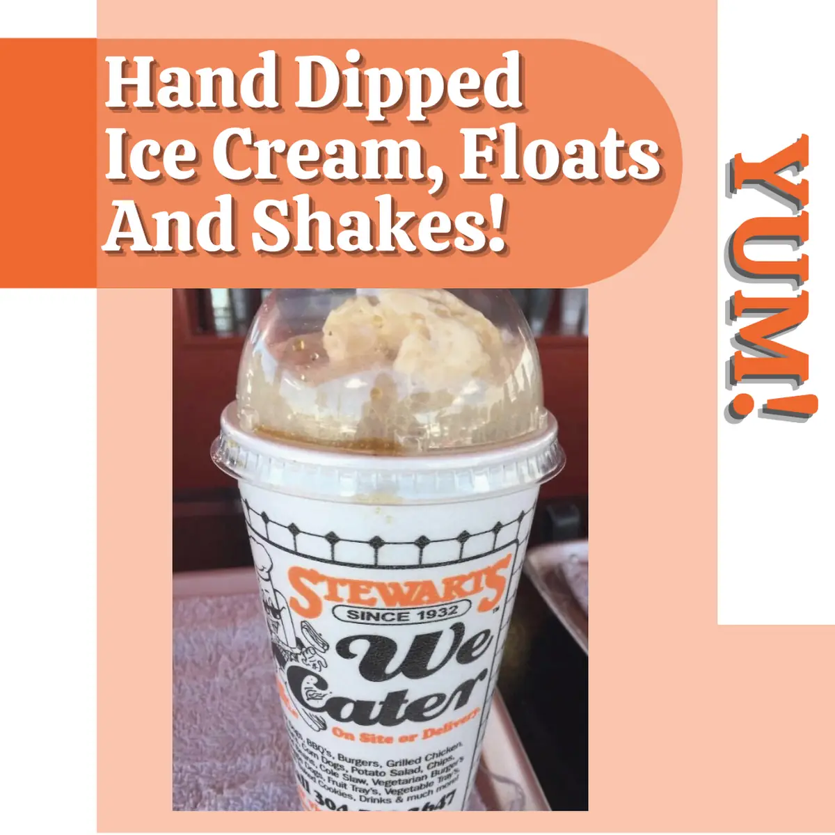 20 Oz Root Beer or Orange Cream Float