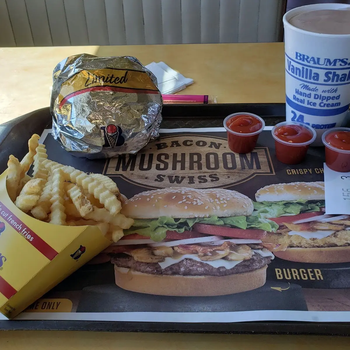 Bacon Mushroom Swiss Burger Combo