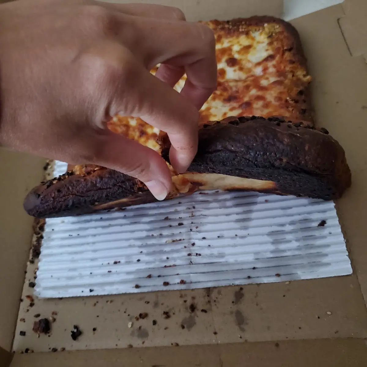 Burnt Deep Dish Pizza
