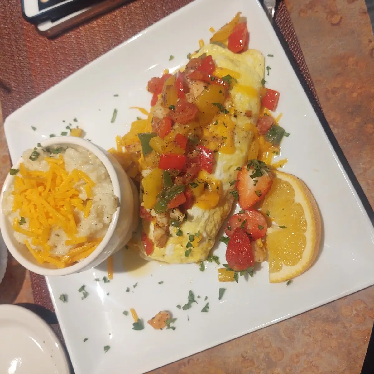 Cheese Omelette with Grits