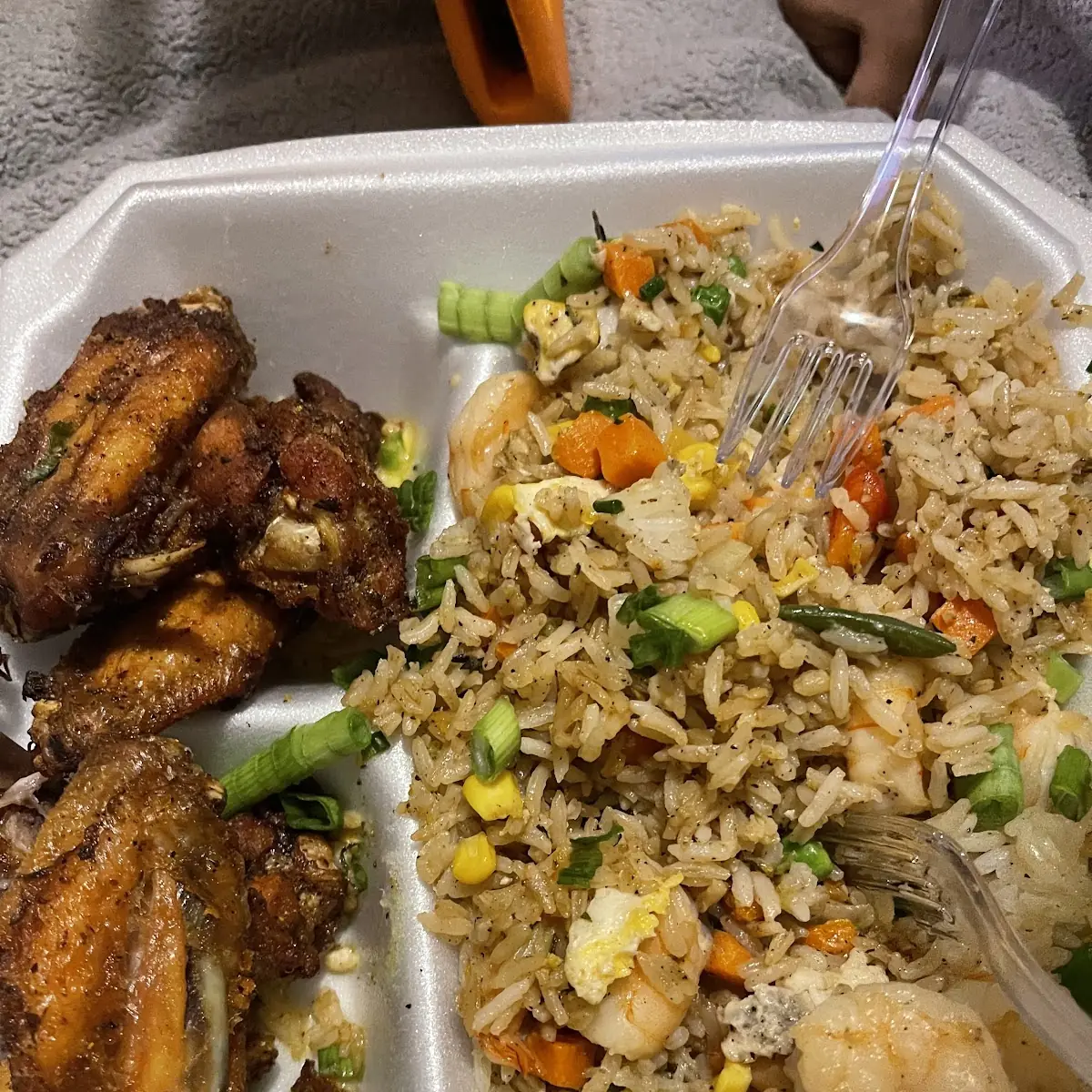 Lemon Pepper Wings with Fried Rice
