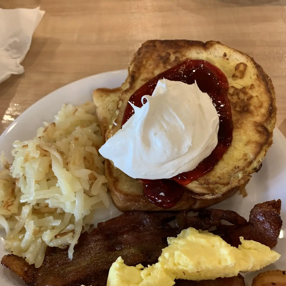French Toast Bacon Eggs N Hash Brown