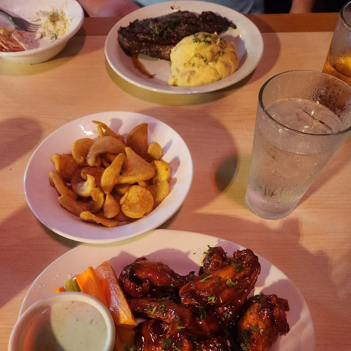 BBQ Chicken Wings with Sidewinder Fries