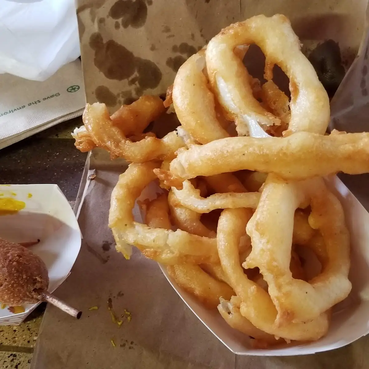 Dip Dog and Onion Rings