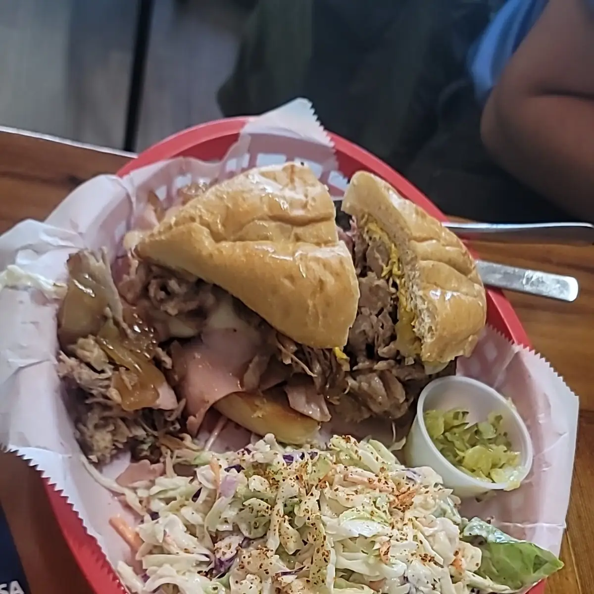 Cuban Sandwich Coleslaw Strawberry & Cream Bread Pudding