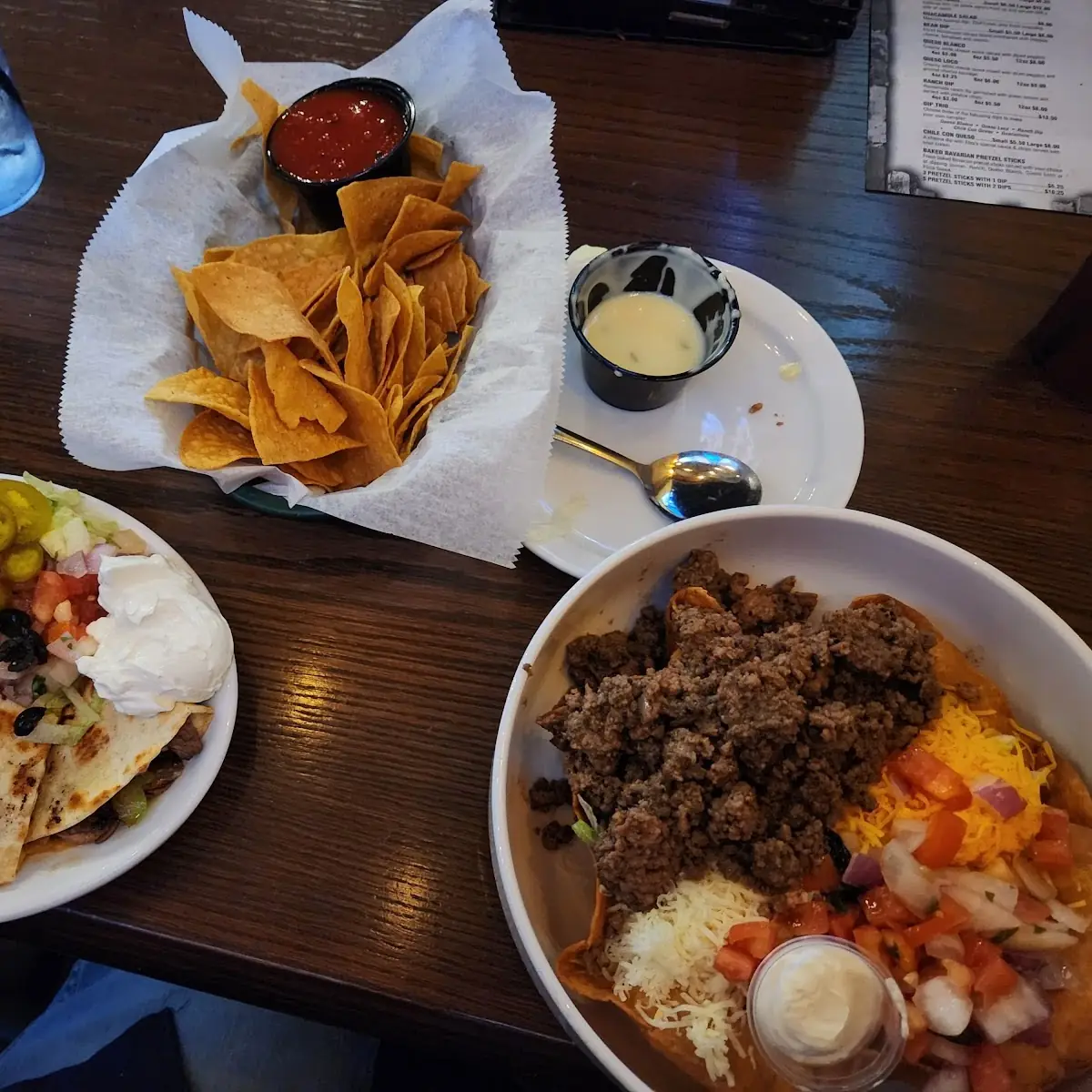 Taco Salad with Hamburger & Quesadilla