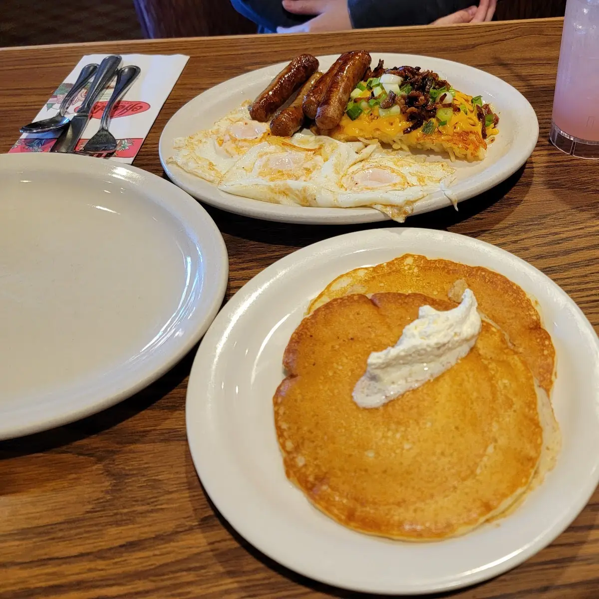 Blueberry Pancakes and Eggs