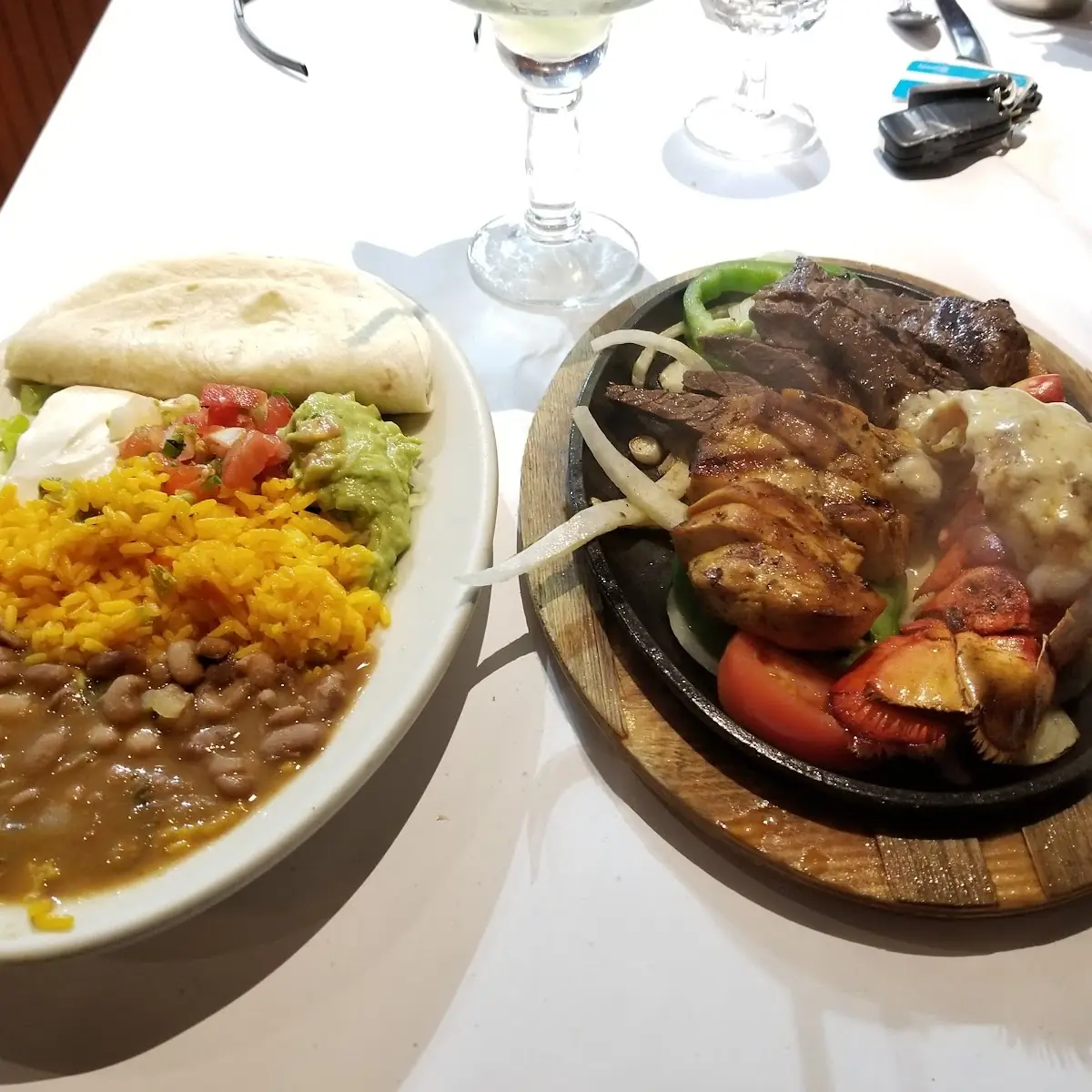 Chicken Steak and Lobster Tail Fajitas