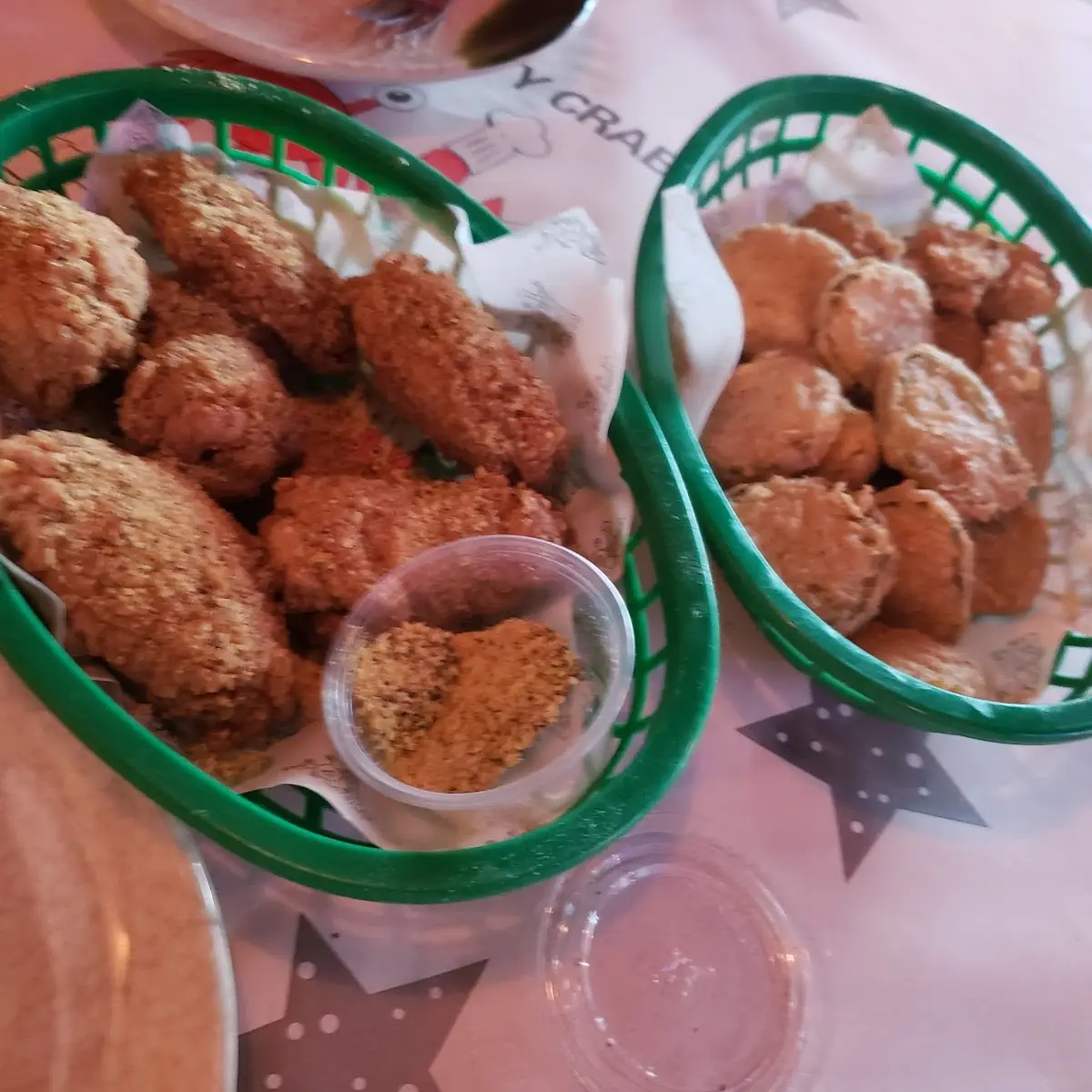Fried Pickles and Lemon Pepper Wings