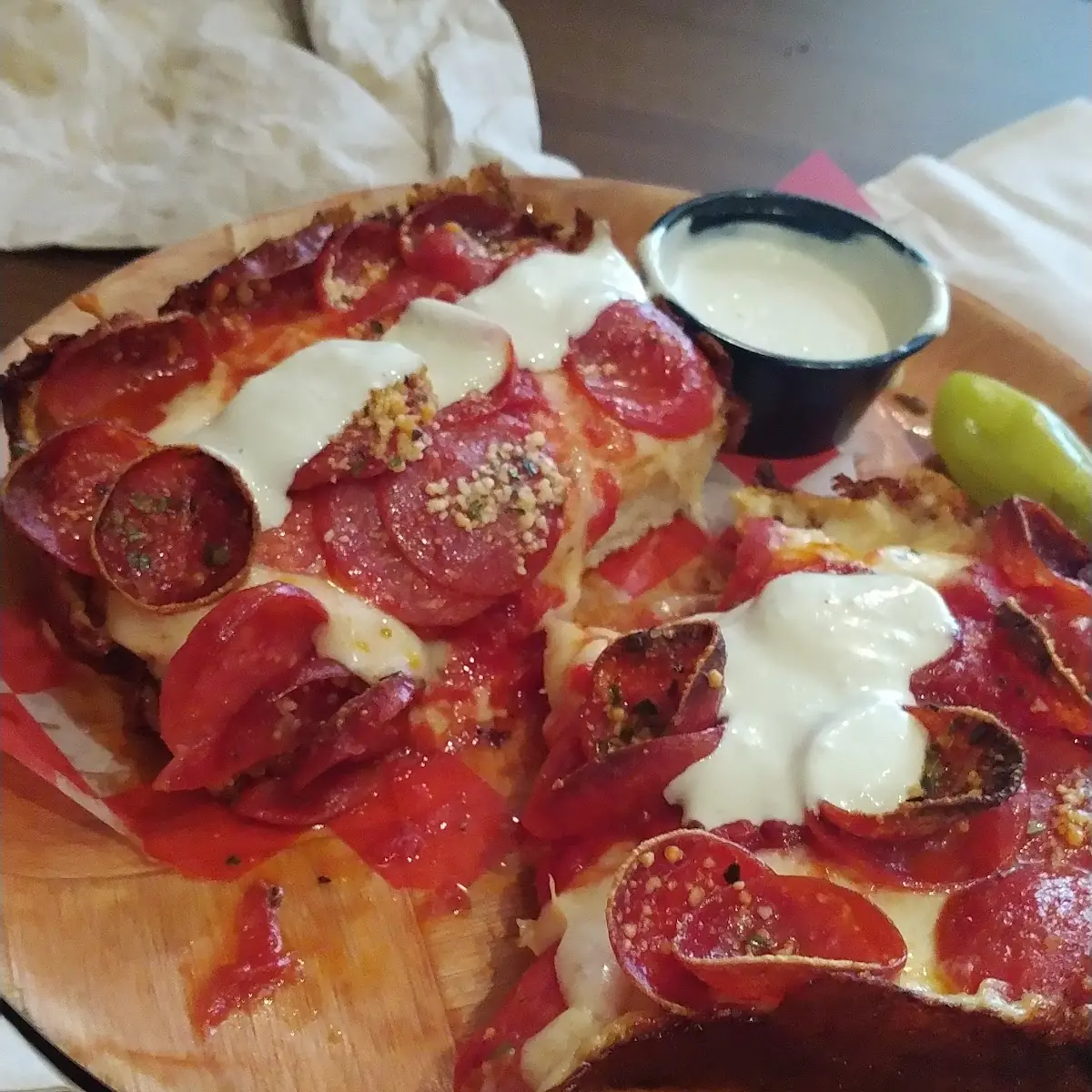 Pepperoni Pizza with Blue Cheese