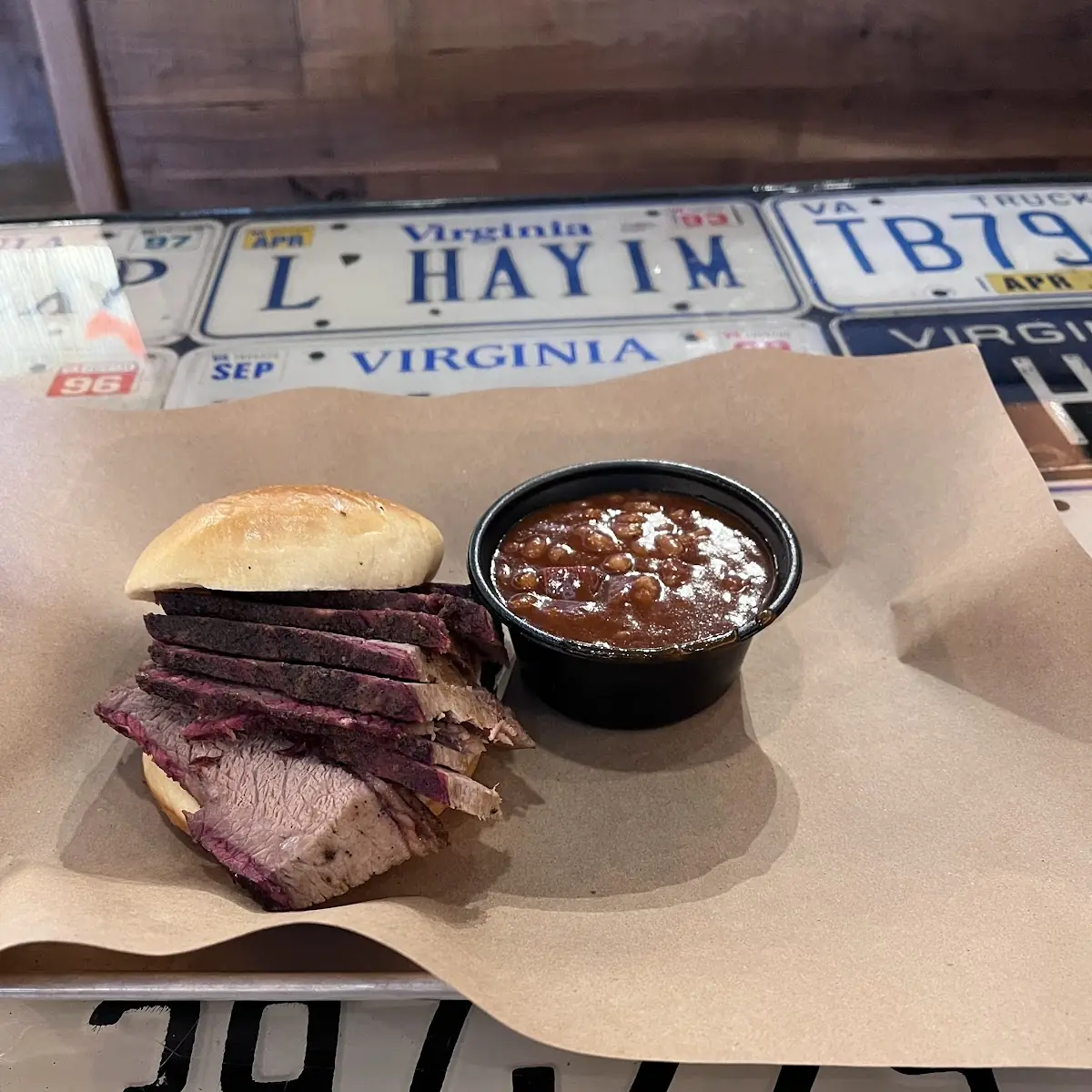 Brisket Sandwich & Baked Beans