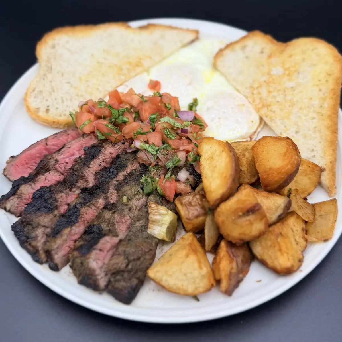 Grilled Flat Iron Steak & Eggs