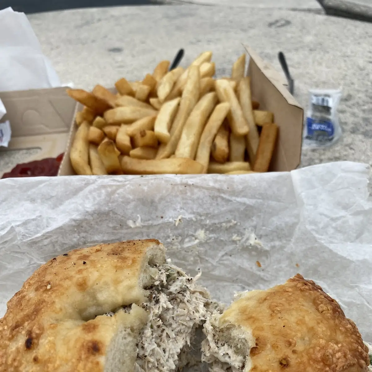 Chicken Salad on a Asiago Bagels