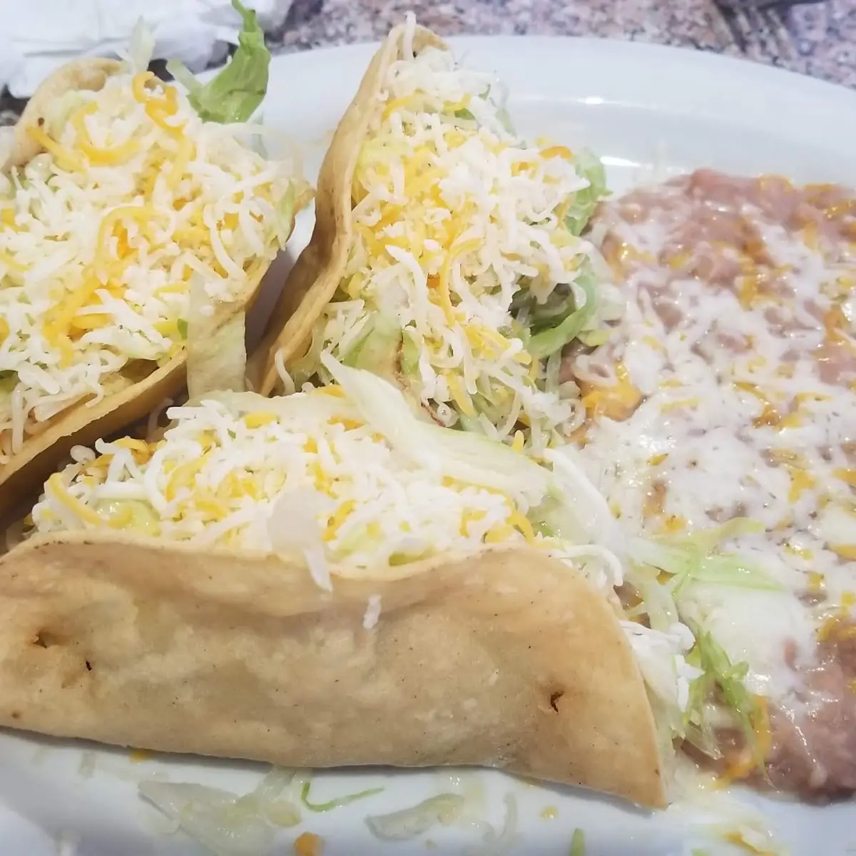 Crunchy Chicken Taco Combo Plate