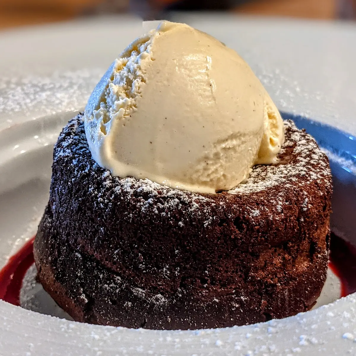 Molten Chocolate Cake and Ice Cream