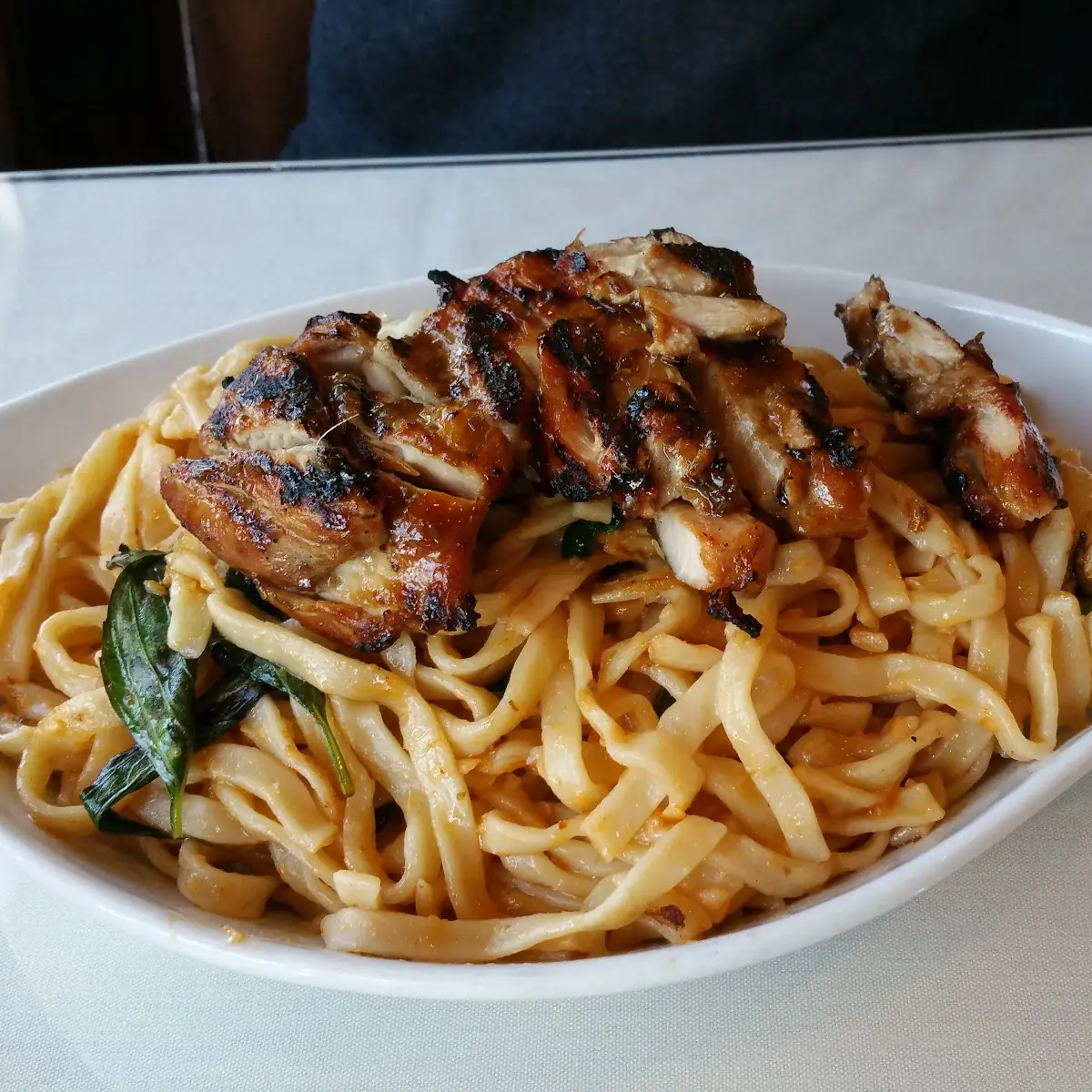 Garlic Noodles w BBQ Chicken