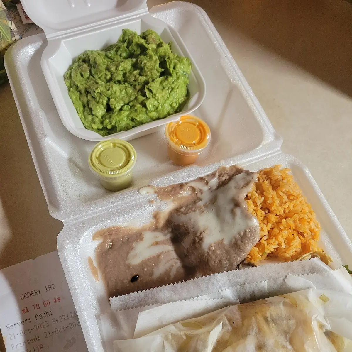 Steak Tacos with Refried Beans and Rice