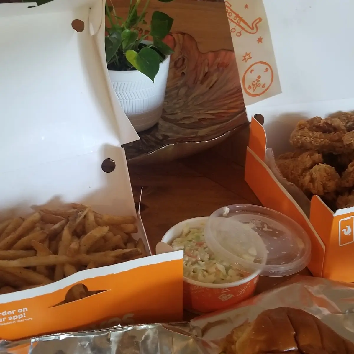 Fries Coleslaw Fried Chicken