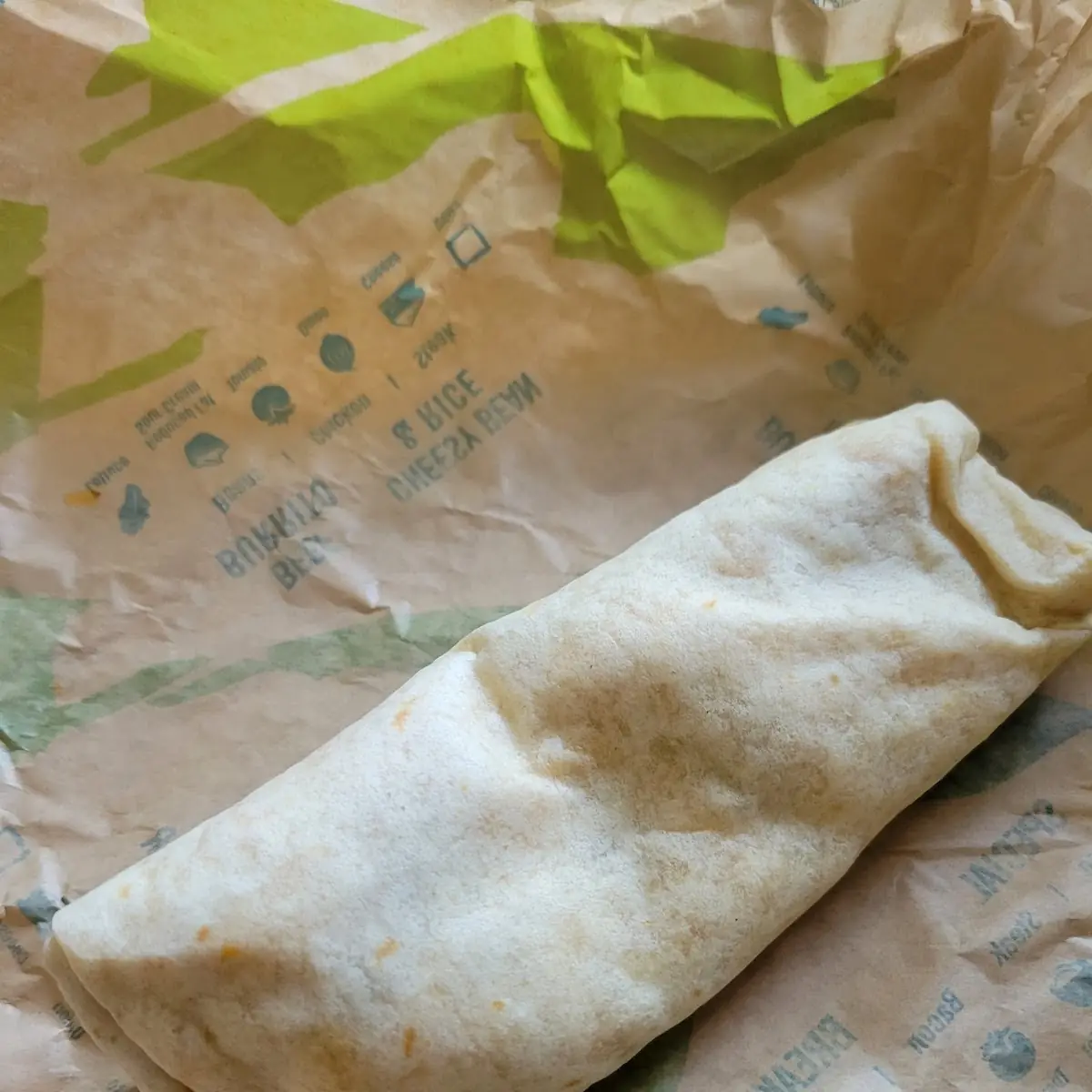 Cheesy Bean and Rice Burrito