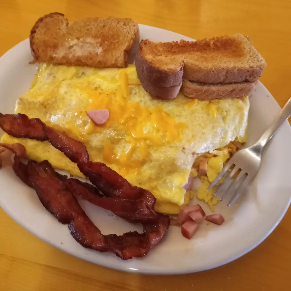 Eggs Ham and Cheese Omelette