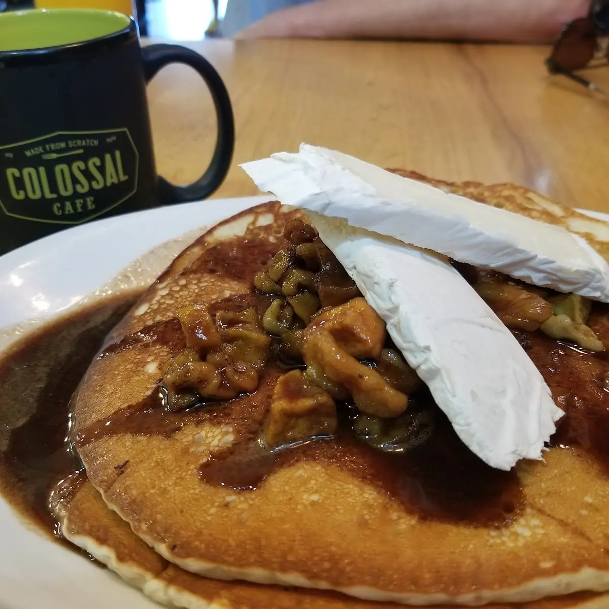 Pancakes with Apple Walnuts & Brie