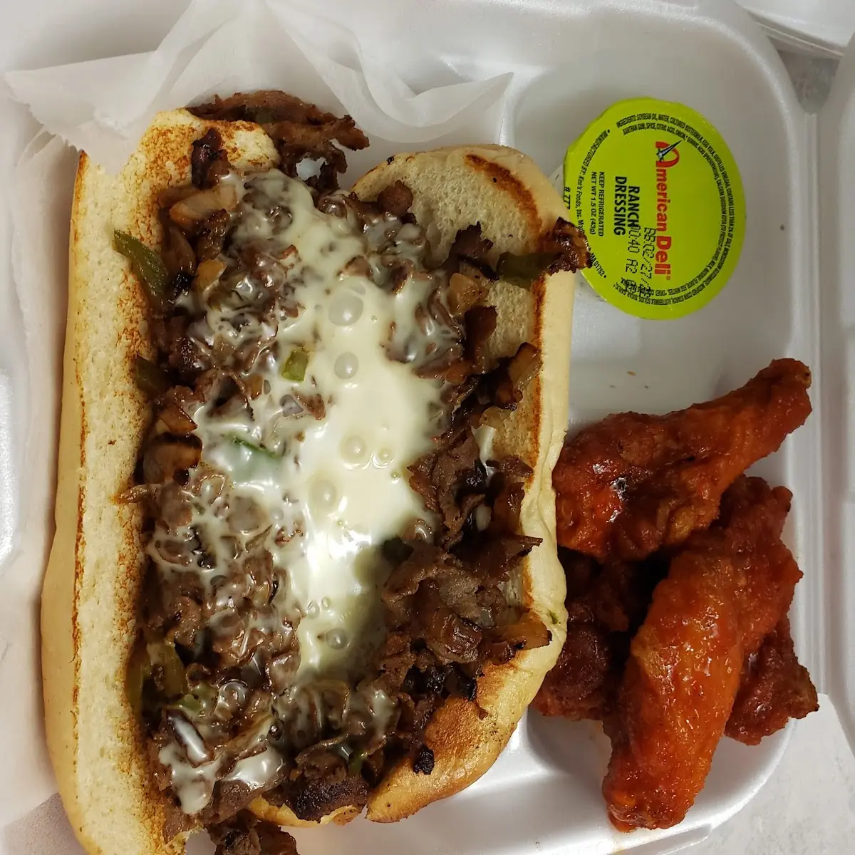 Philly Cheesesteak and Wings Combo