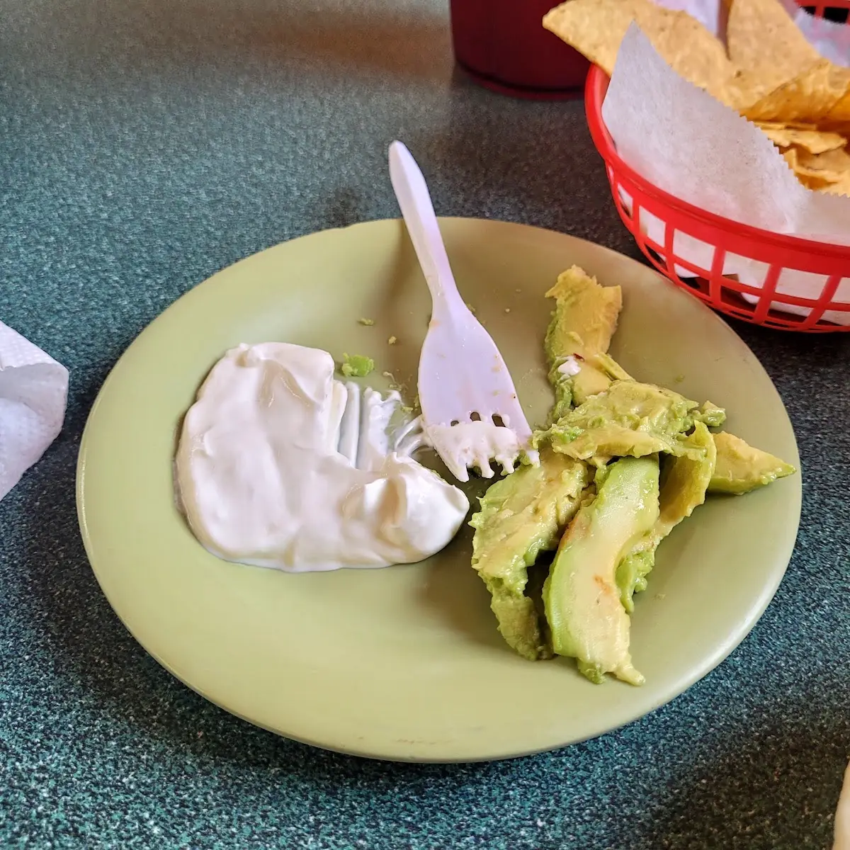 Sour Cream and Avocado Slices