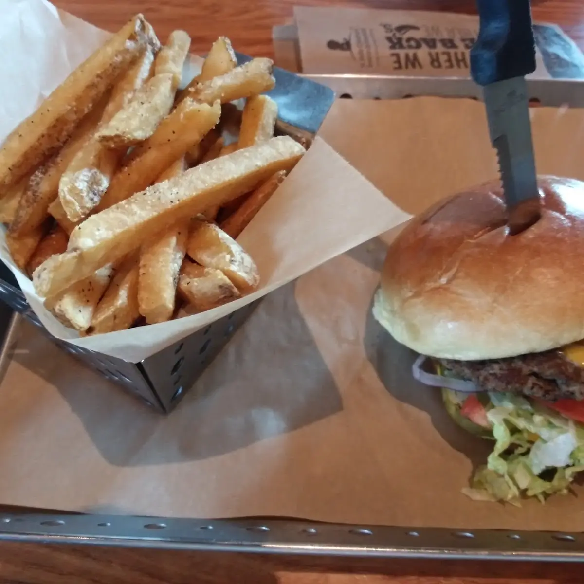 Old Timer Cheese Burger with Fries