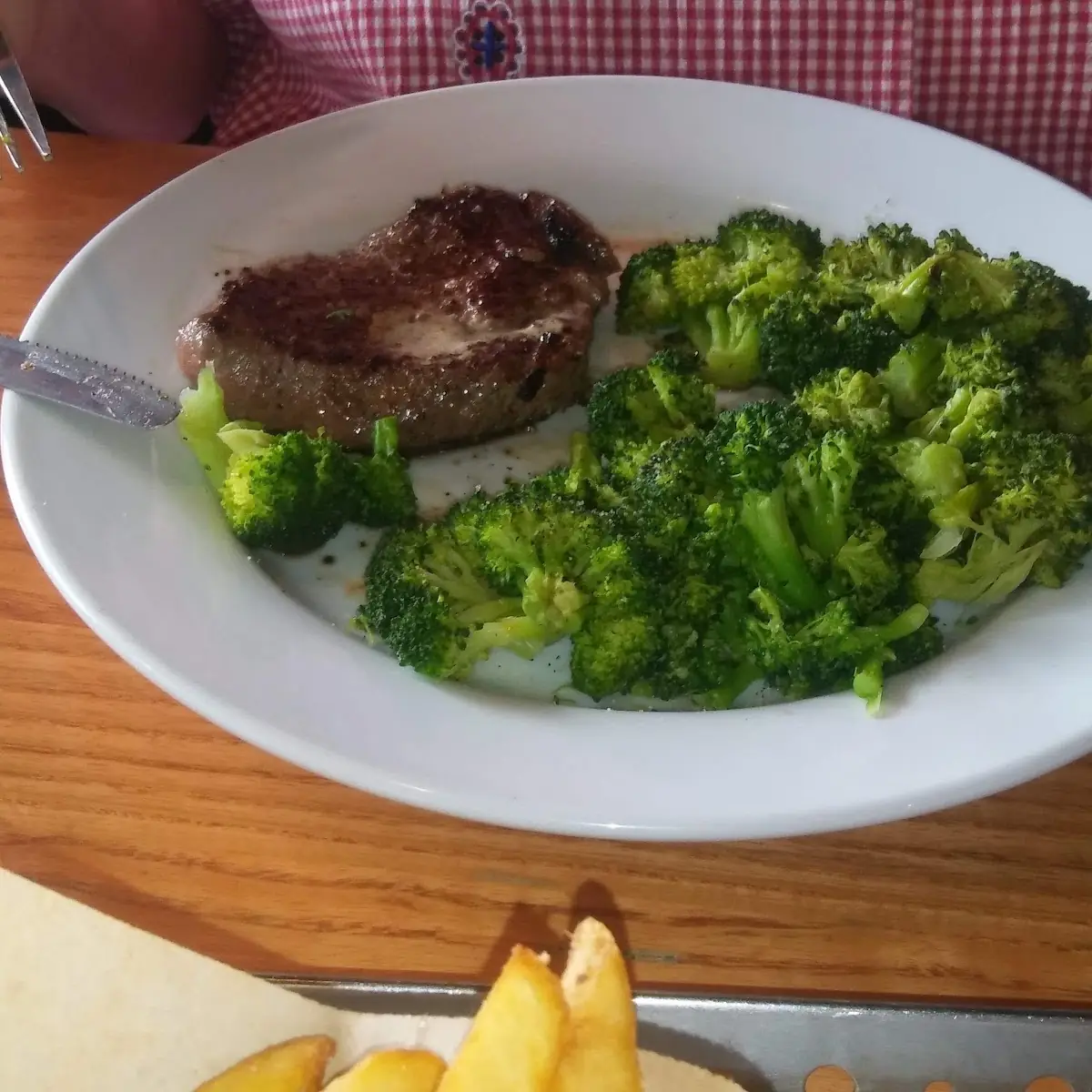 Ribeye Steak with Double Broccoli