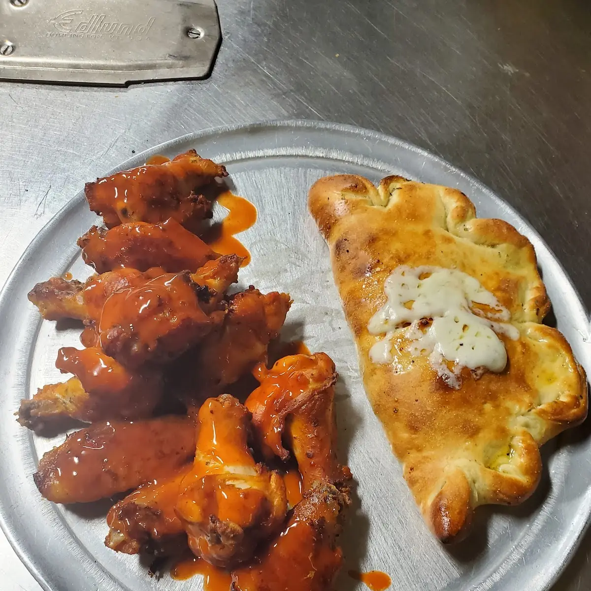 Pizza Calzone and Wings