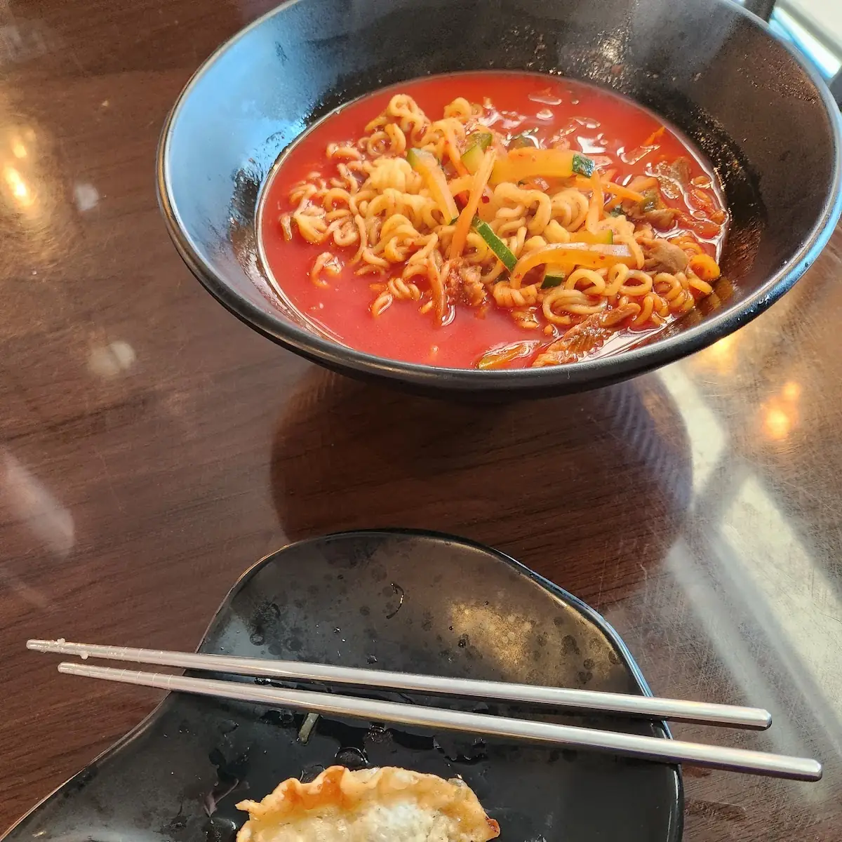 Beef Ramen and Fried Dumplings