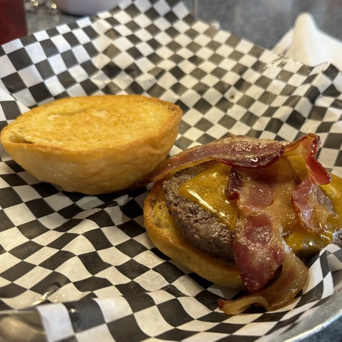 Half Pound Burger with Cheddar Cheese and Bacon