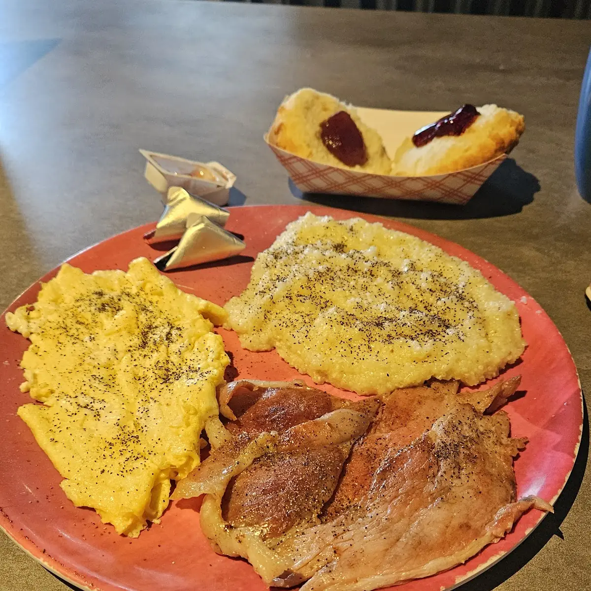2 Eggs Grits and Country Ham