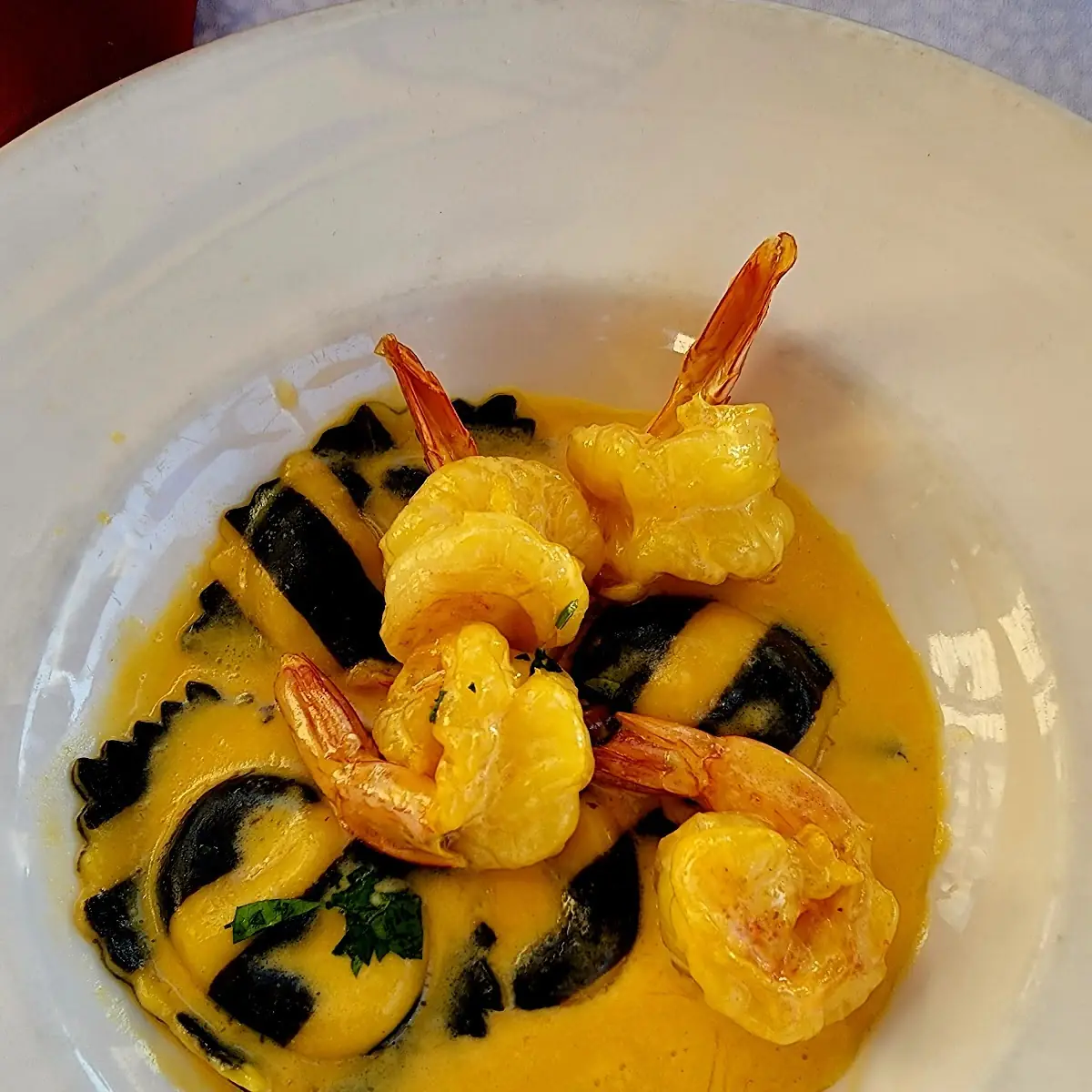 Squid Ink Lobster Ravioli
