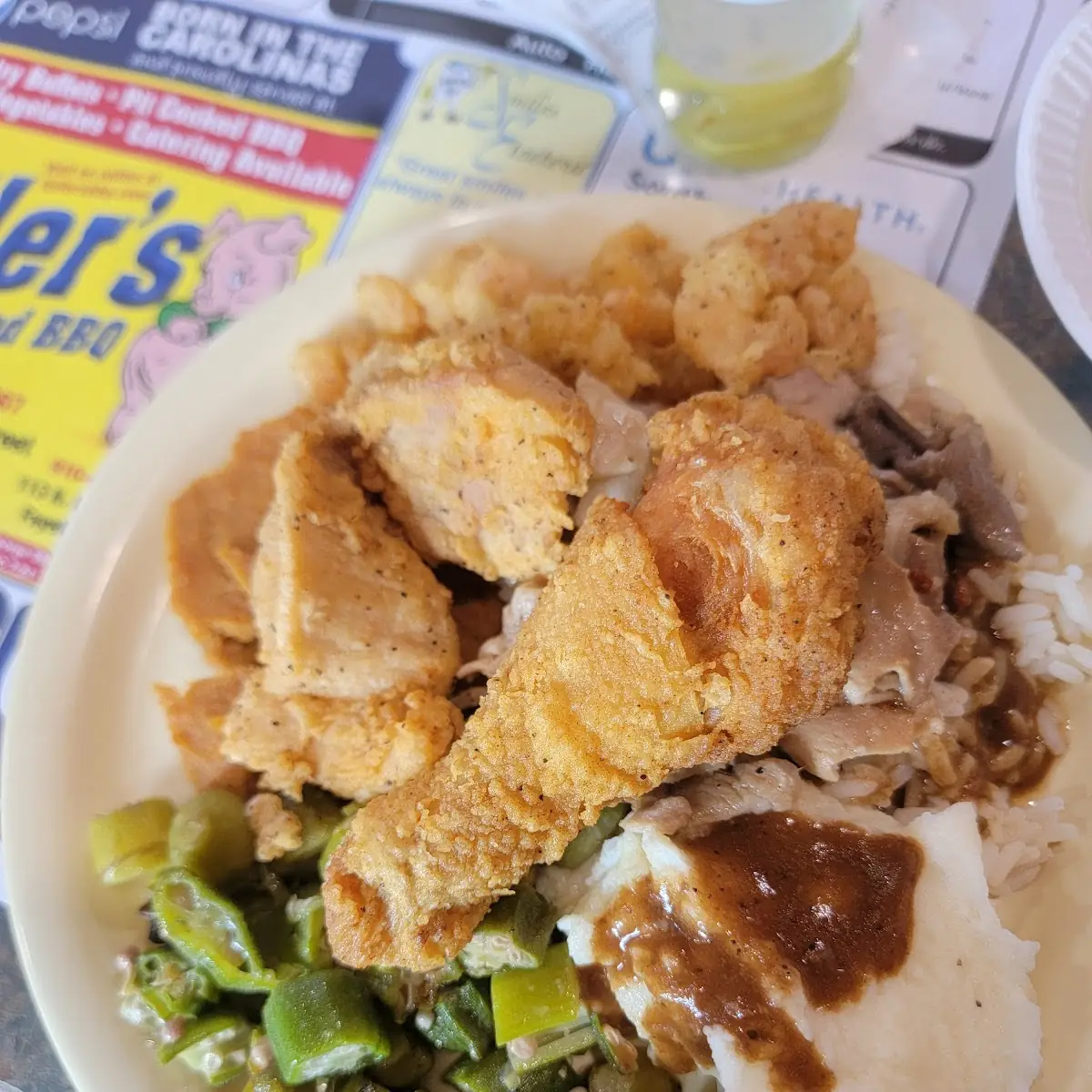 Fried Chicken Okra Buffet Items