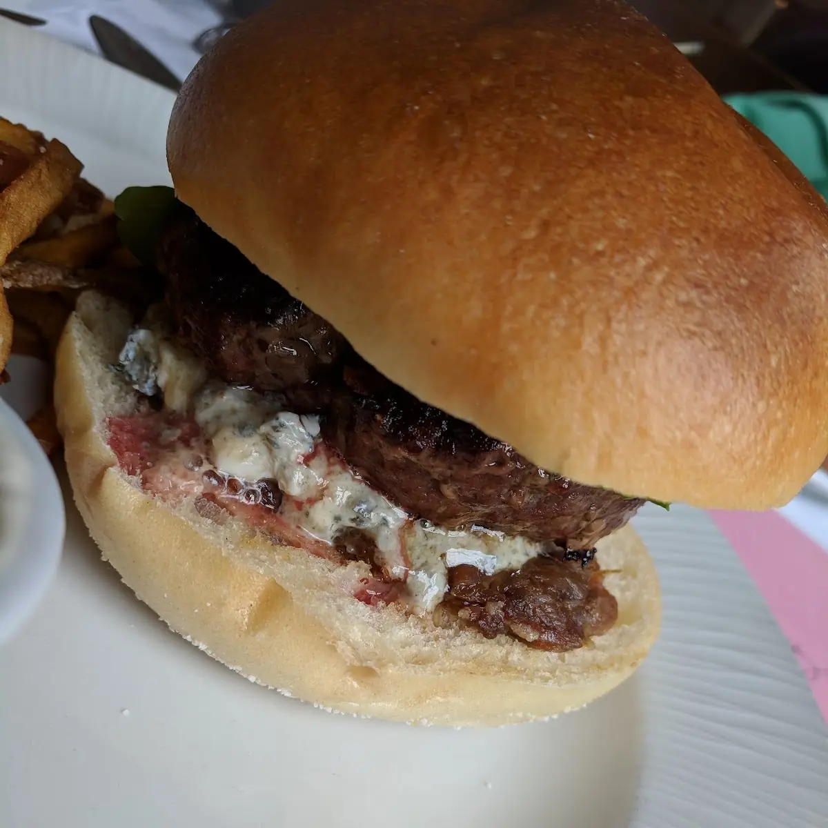 Wagu Burger and Blue Cheese, River Mill Restaurant