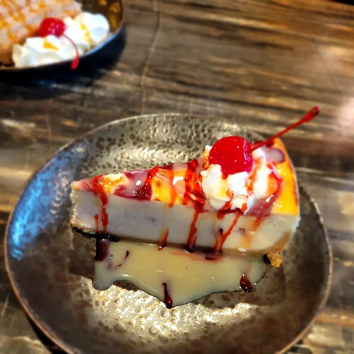 Raspberry White Chocolate Brule Cheesecake