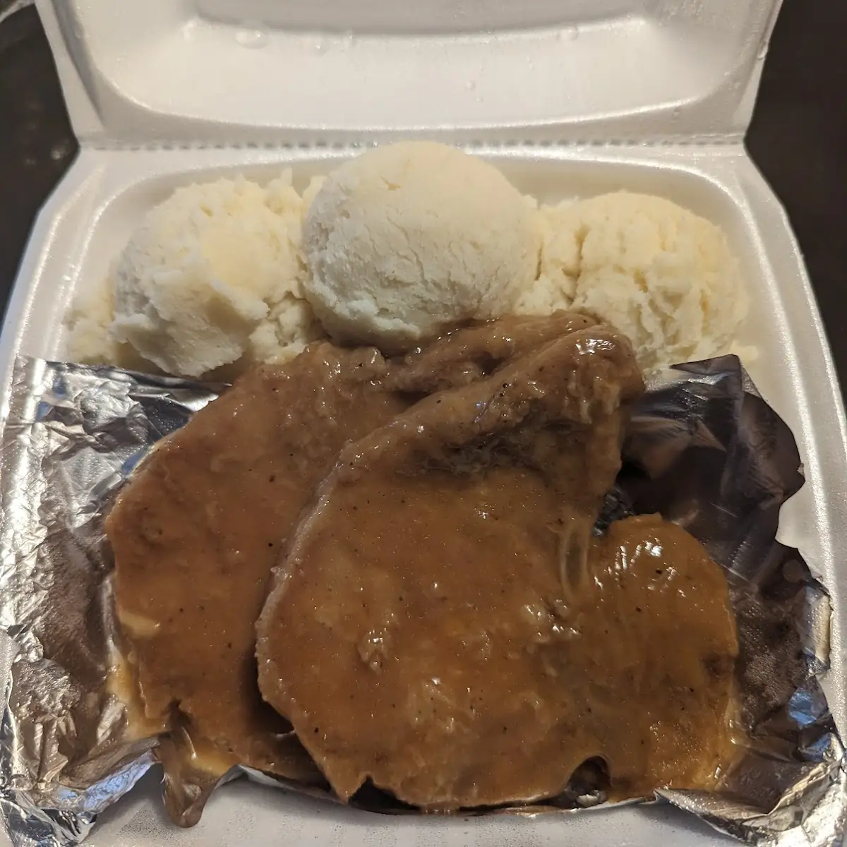 Smothered Pork Chops and Mashed Potatoes
