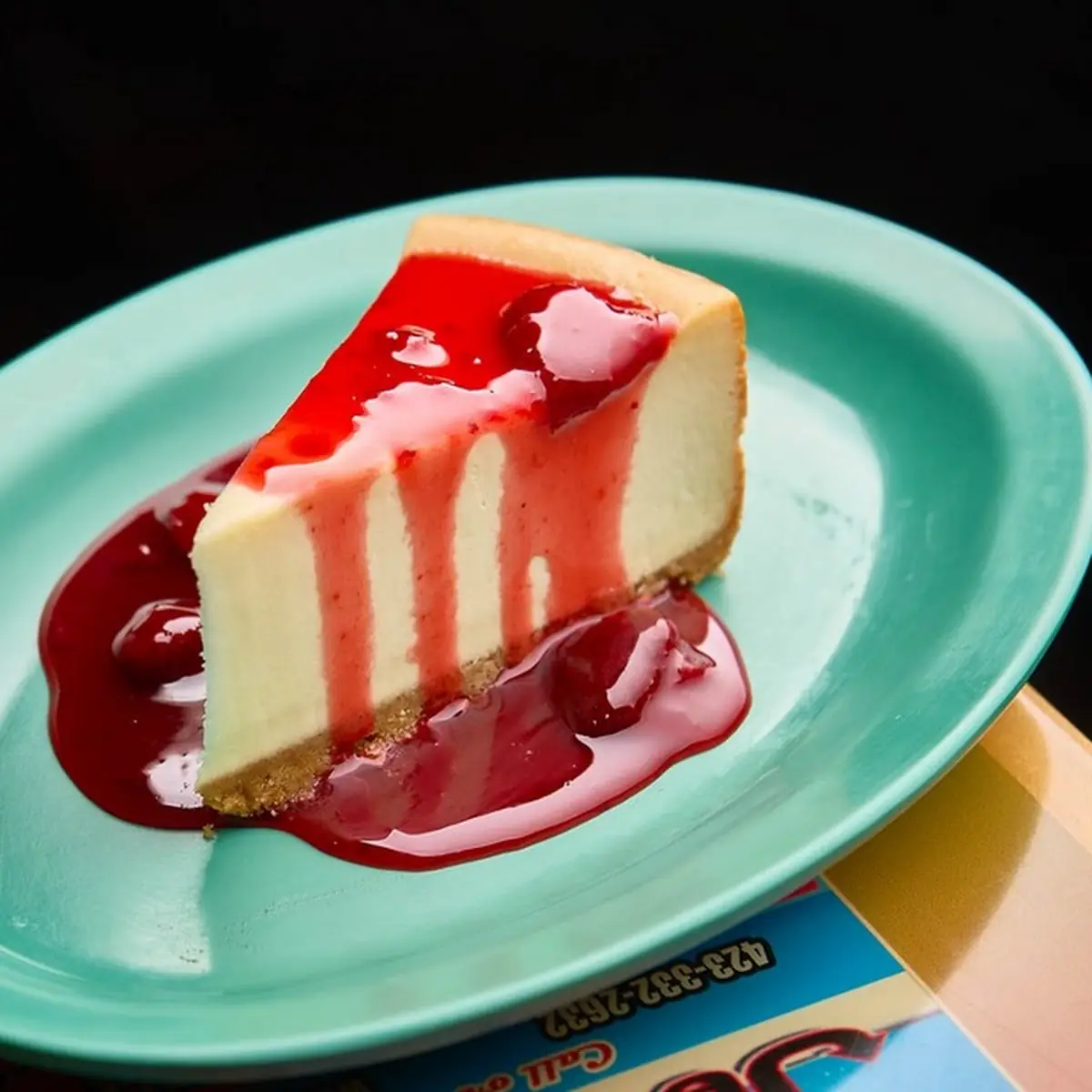 Slice of Strawberry Cheesecake
