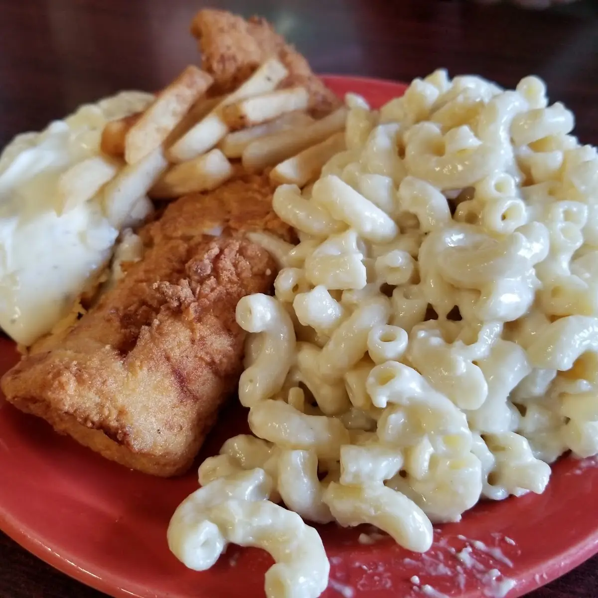Fish and Mac and Cheese