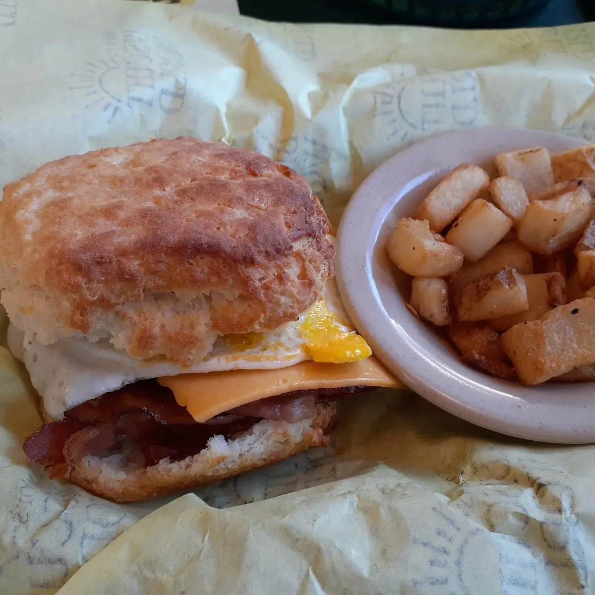 Bacon Egg Cheese Bisquit Hashbrowns