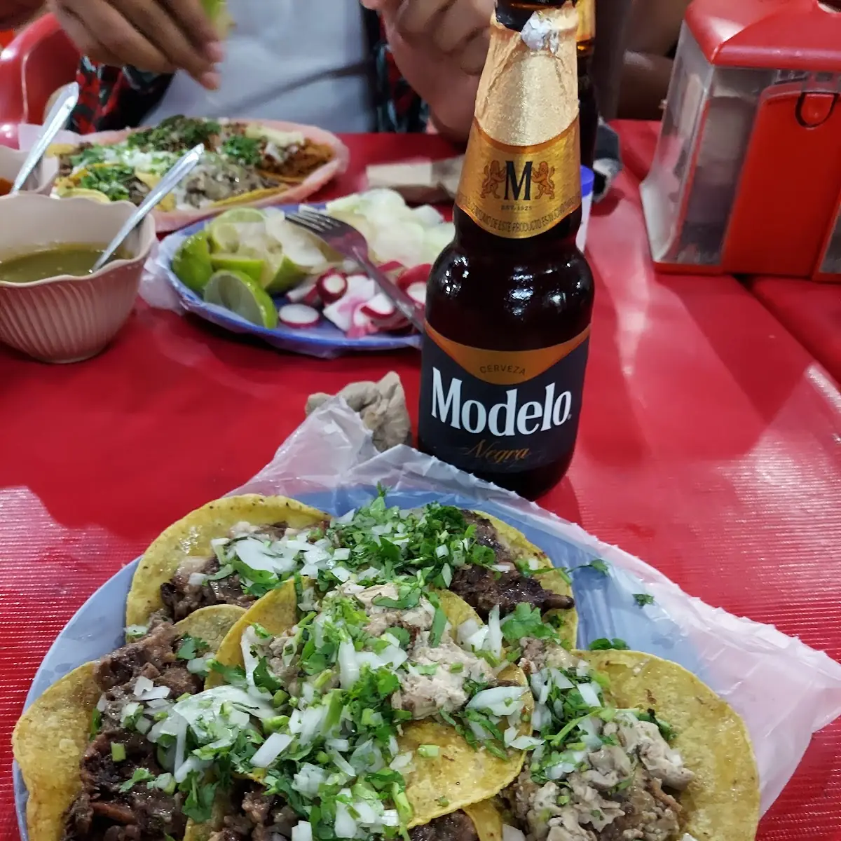 Cecina Taco and Tripas Tacos Carne Asada
