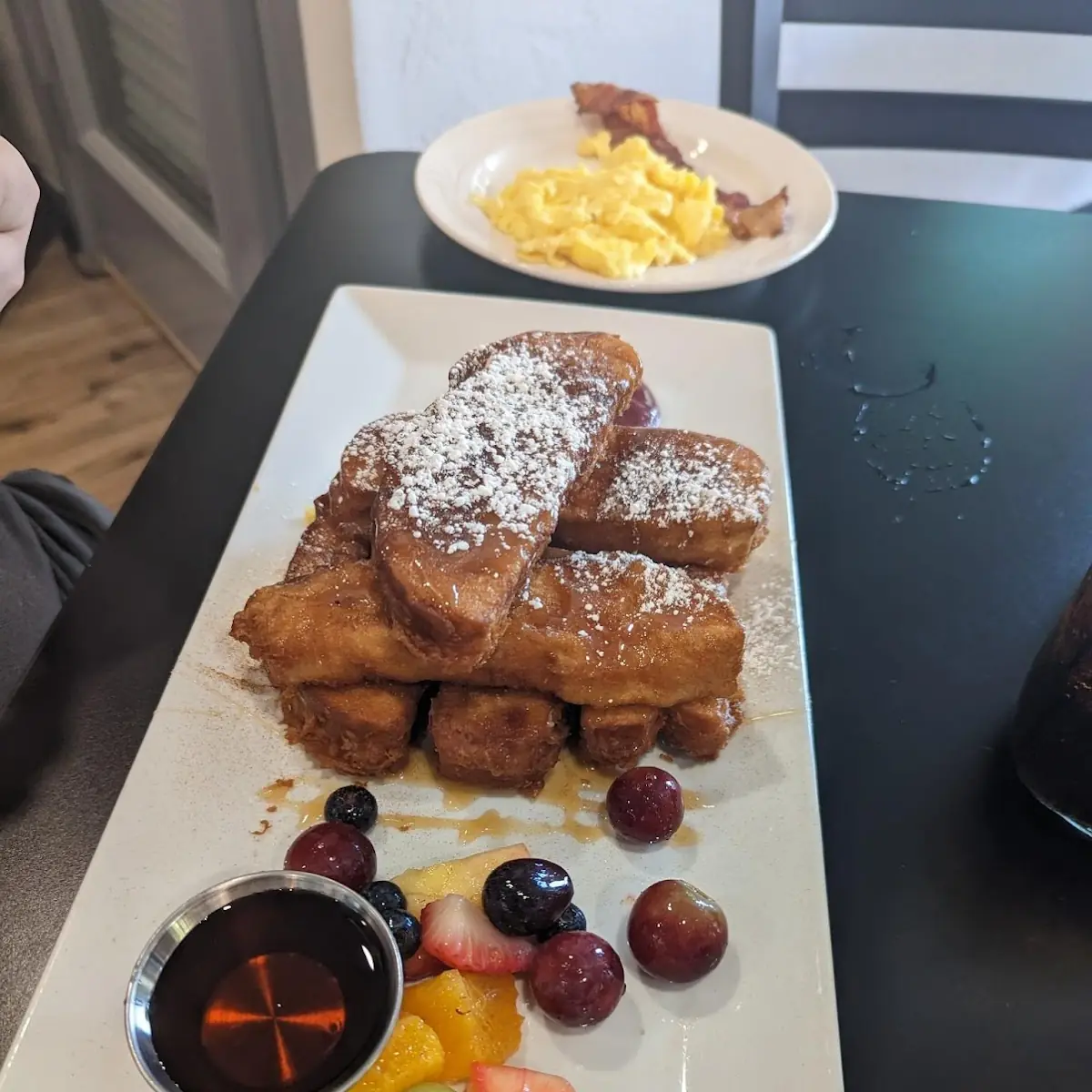 Fried French Toast and Mixed Fruit