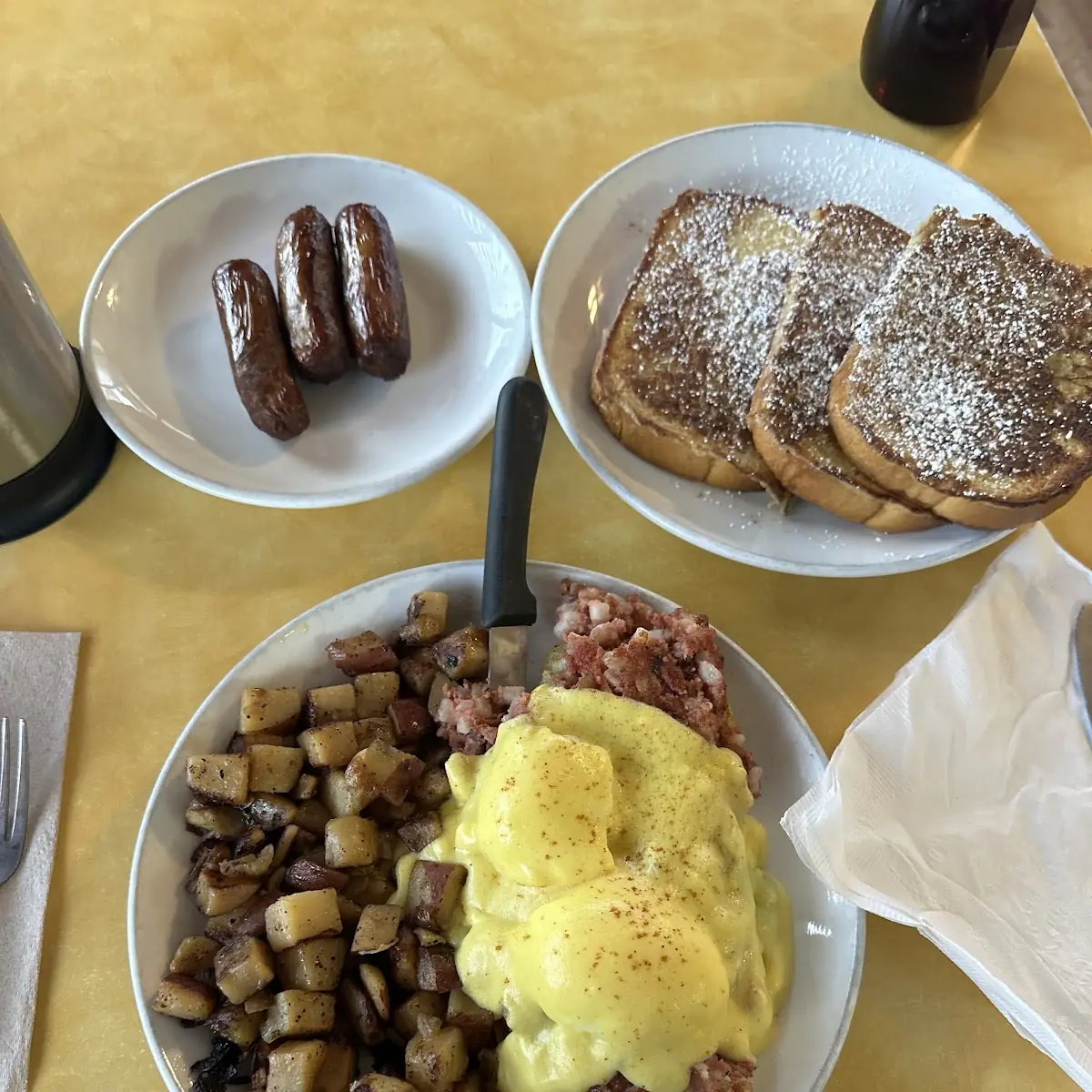 Corned Beef Hash Benedict with Home Fries
