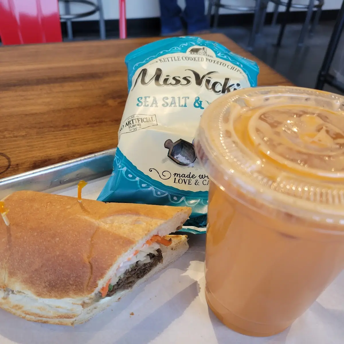 Banh MI Sandwich and Thai Tea