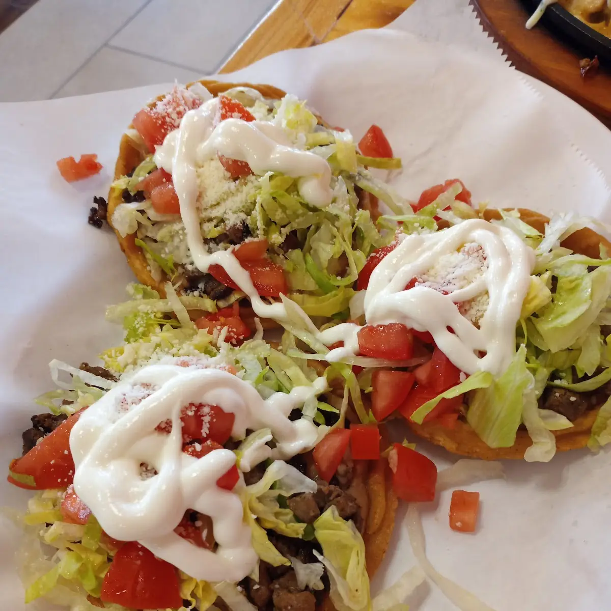 Sopes De Carne Azada Cheese Dip Sauce and Chips